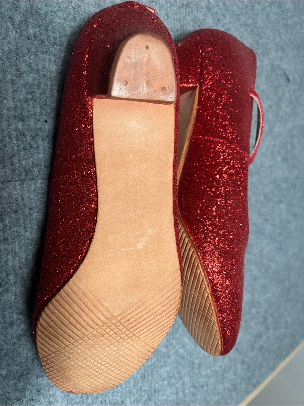 balera Red Glitter Mary Jane Ballet Flats for Kids